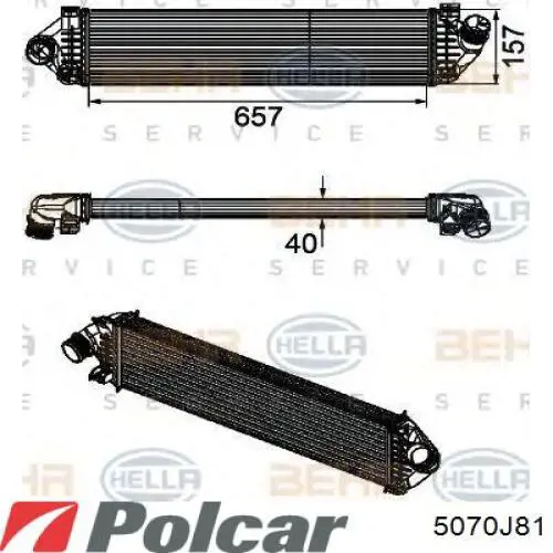 5070J8-1 Polcar radiador de aire de admisión