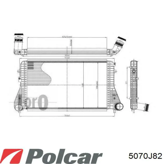 5070J8-2 Polcar radiador de aire de admisión