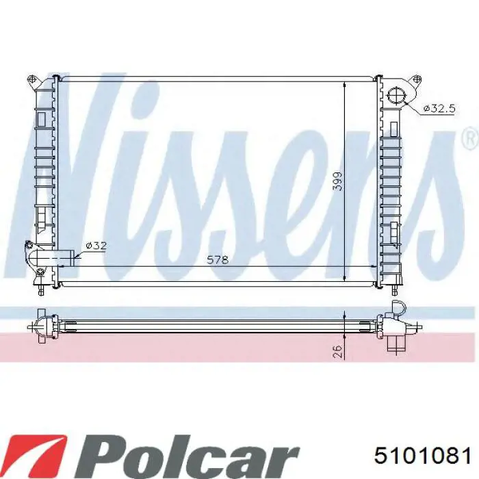 510108-1 Polcar radiador refrigeración del motor