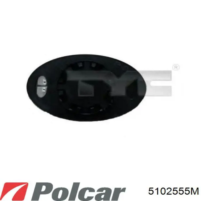 Cristal de espejo retrovisor derecho 5102555M Polcar