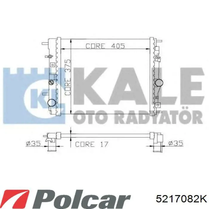 5217082K Polcar radiador refrigeración del motor