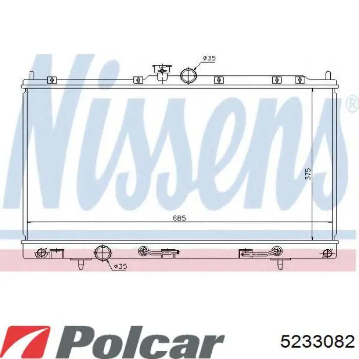 5233082K Polcar radiador refrigeración del motor