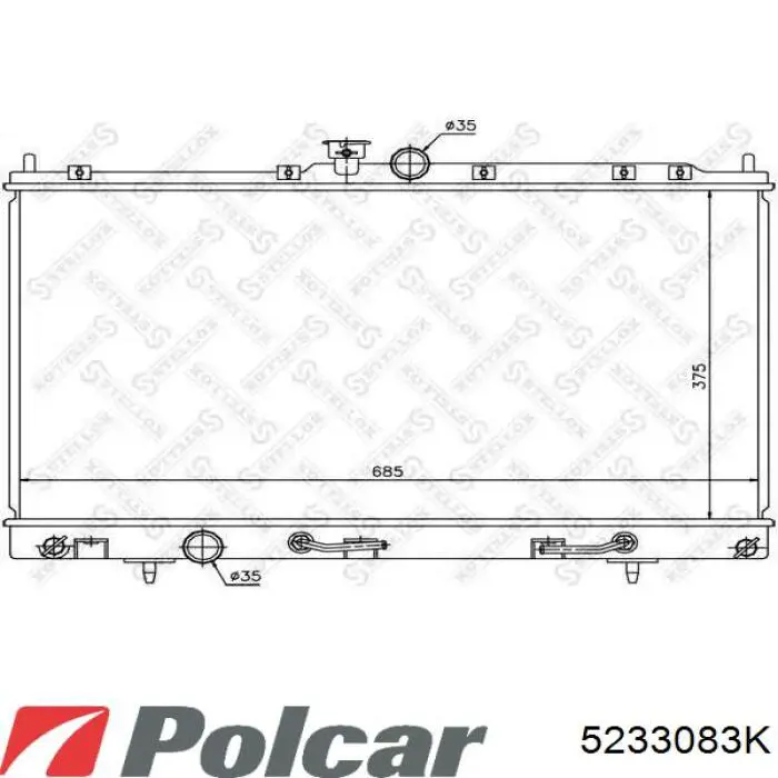 5233083K Polcar radiador refrigeración del motor