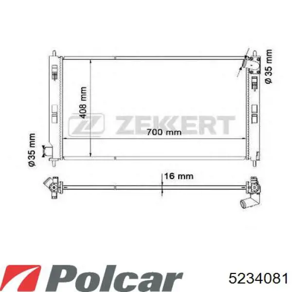 5234081 Polcar Refrigeración del motor