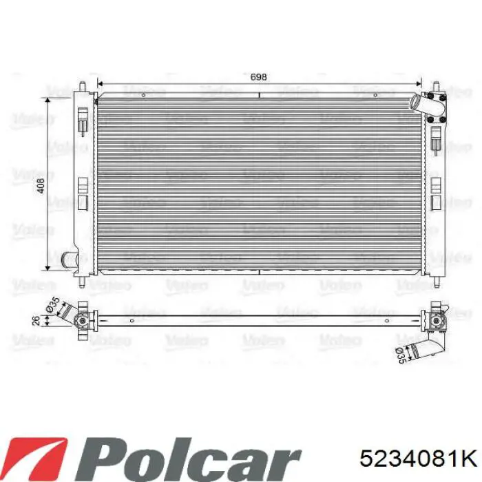 Radiador de água TYC 613MBA075