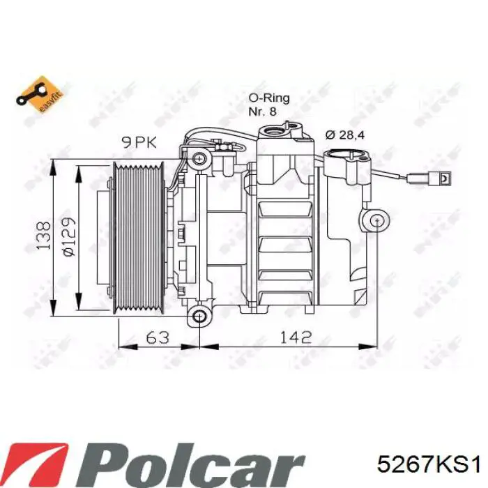 Comprar 5267KS1 Polcar Compresor de aire acondicionado coche