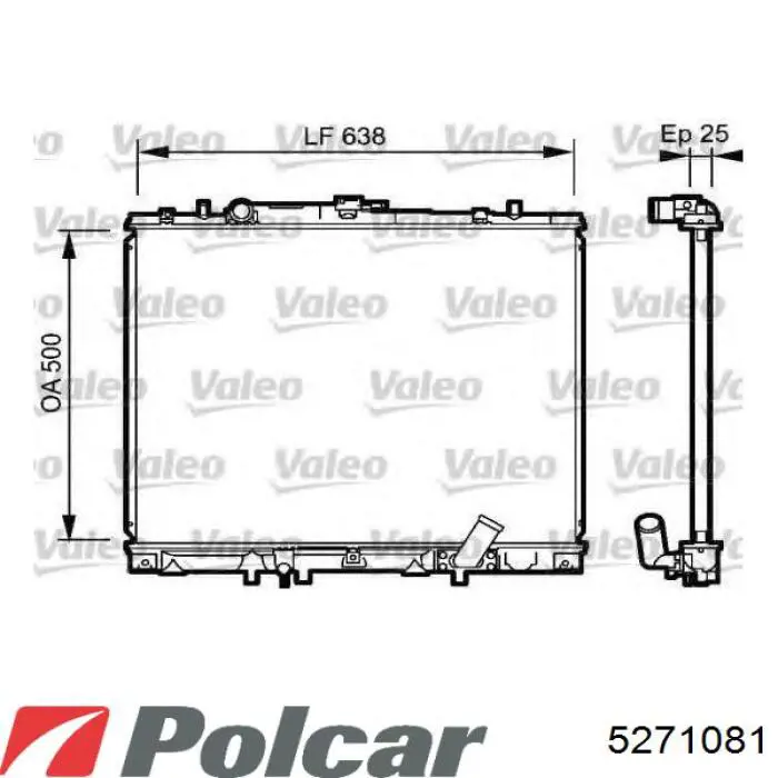 5271081 Polcar radiador refrigeración del motor