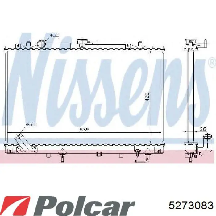 527308-3 Polcar radiador refrigeración del motor