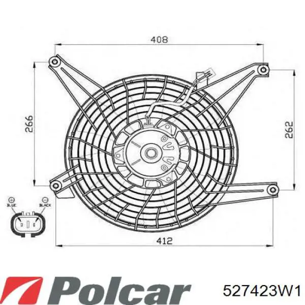 Difusor de radiador, aire acondicionado, completo con motor y rodete Mitsubishi Pajero IV LONG (V90)