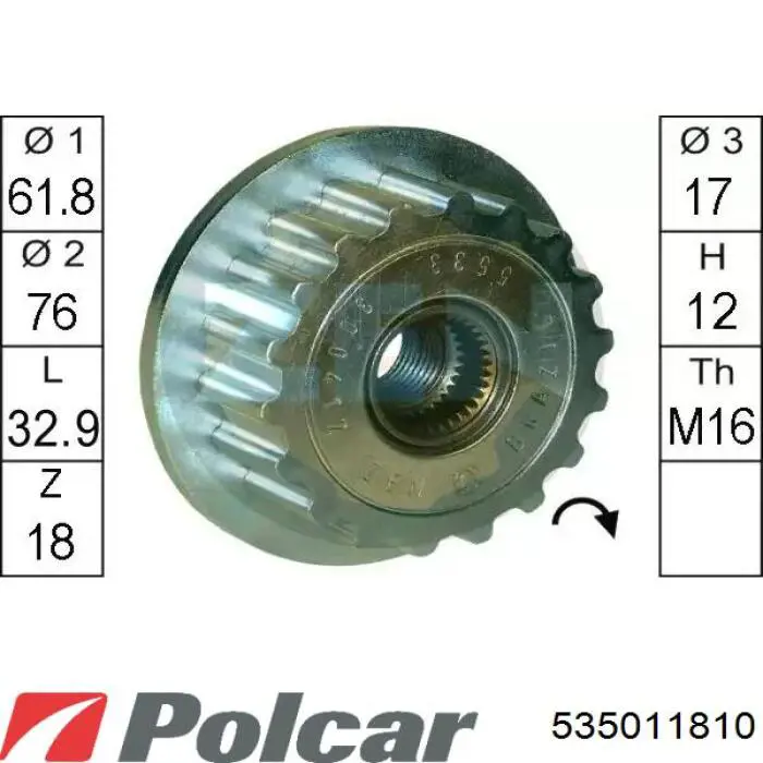 535 0118 10 Polcar poleas juego de piezas