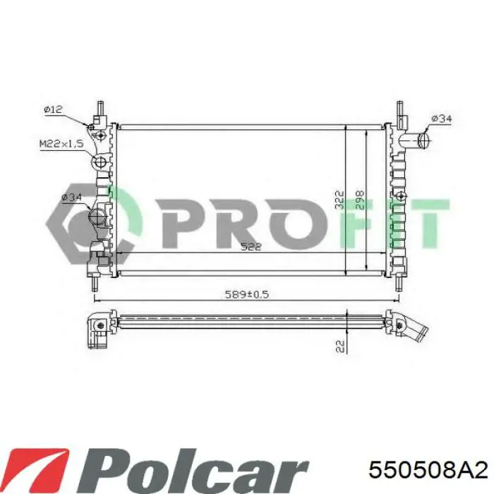 Água radiador Polcar 550508A2 precio, desde 53,16 EUR