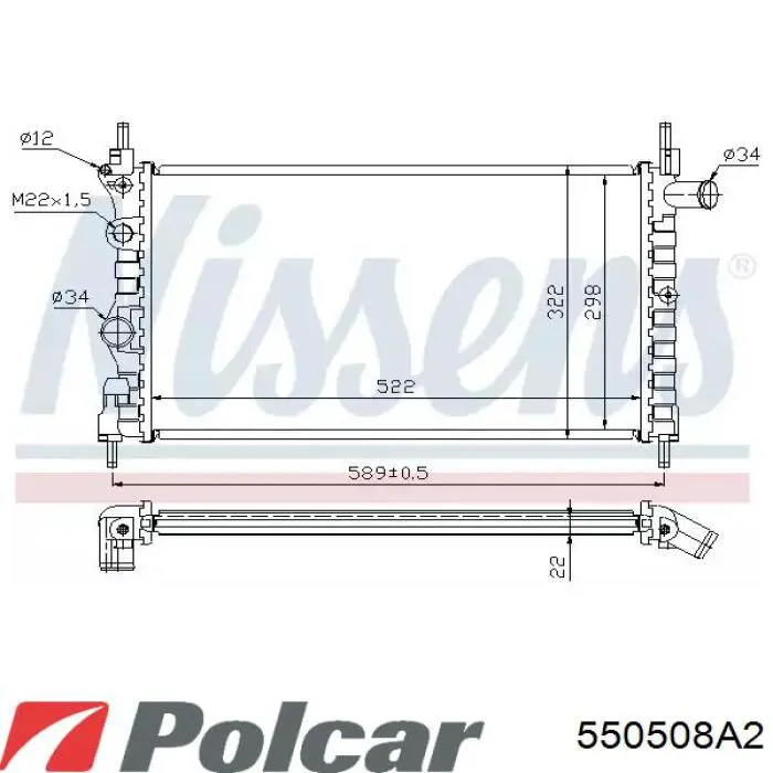 550508A2 Polcar radiador refrigeración del motor