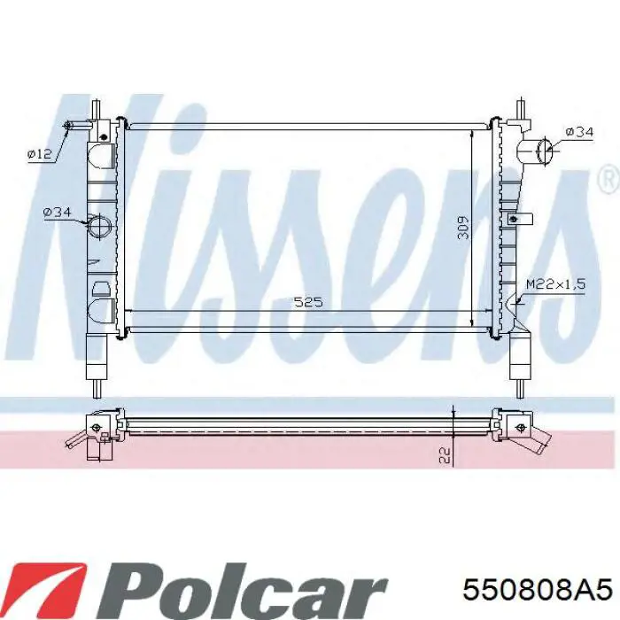 550808A5 Polcar radiador refrigeración del motor