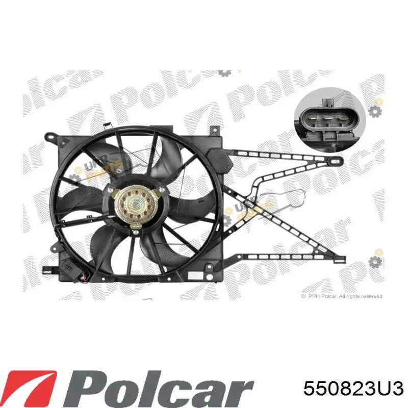 550823U3 Polcar ventilador (rodete +motor refrigeración del motor con electromotor completo)