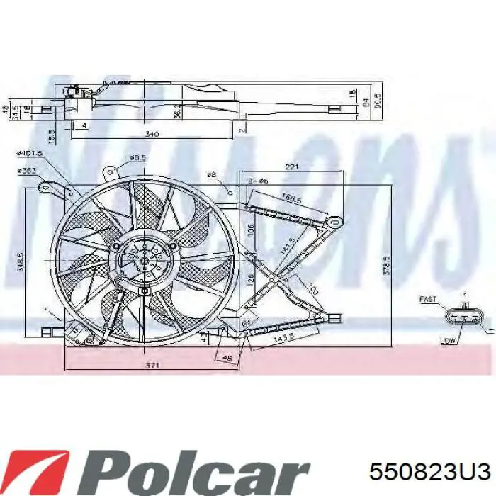 Ventilador de radiador Polcar 550823U3 precio, desde 45,01 EUR