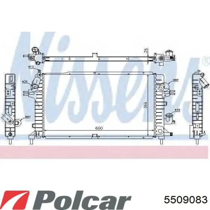 5509083 Polcar radiador refrigeración del motor