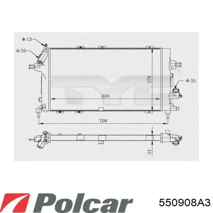 Comprar 550908A3 Polcar Radiador de auto
