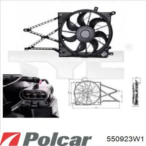 550923W1 Polcar ventilador (rodete +motor refrigeración del motor con electromotor completo)