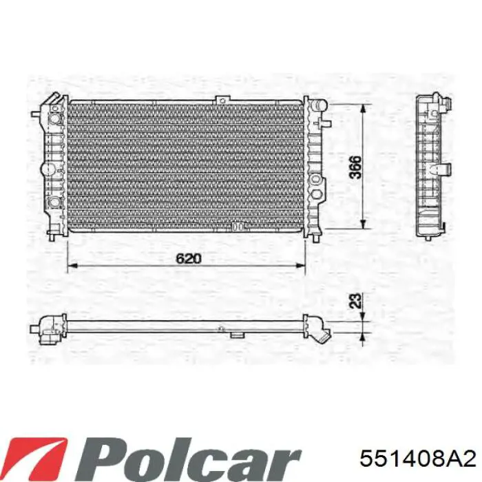 551408A2 Polcar radiador refrigeración del motor