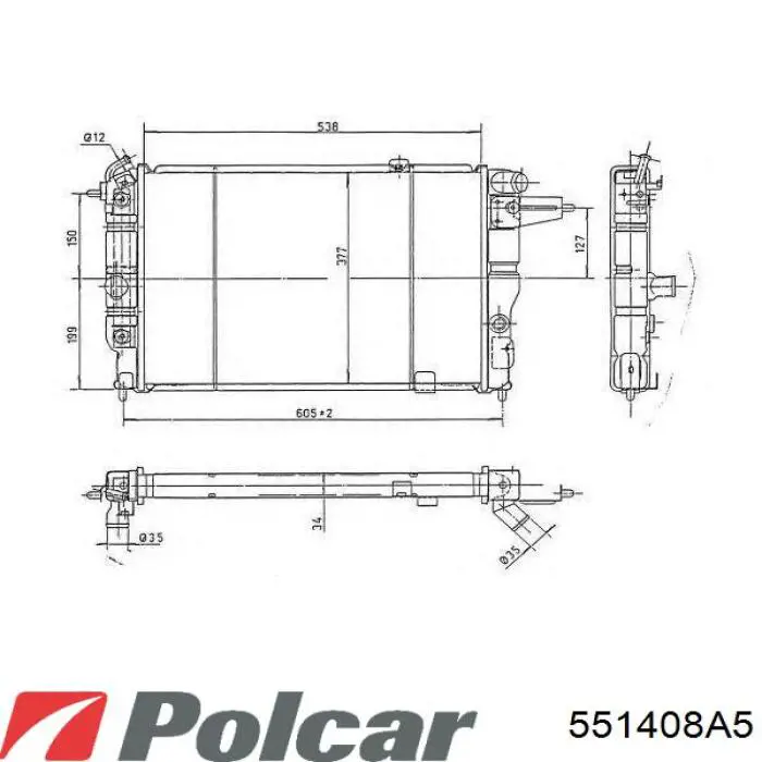 Água radiador Polcar 551408A5 precio, desde 73,14 EUR