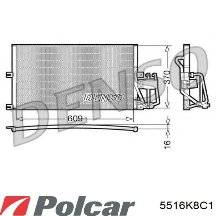 5516K8C1 Polcar Radiador de aire acondicionado
