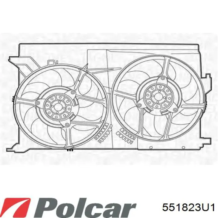 551823U1 Polcar ventilador (rodete +motor refrigeración del motor con electromotor, izquierdo)