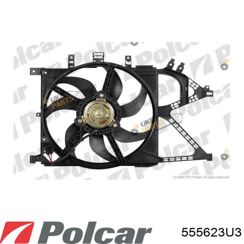 555623-4 Polcar ventilador (rodete +motor refrigeración del motor con electromotor derecho)