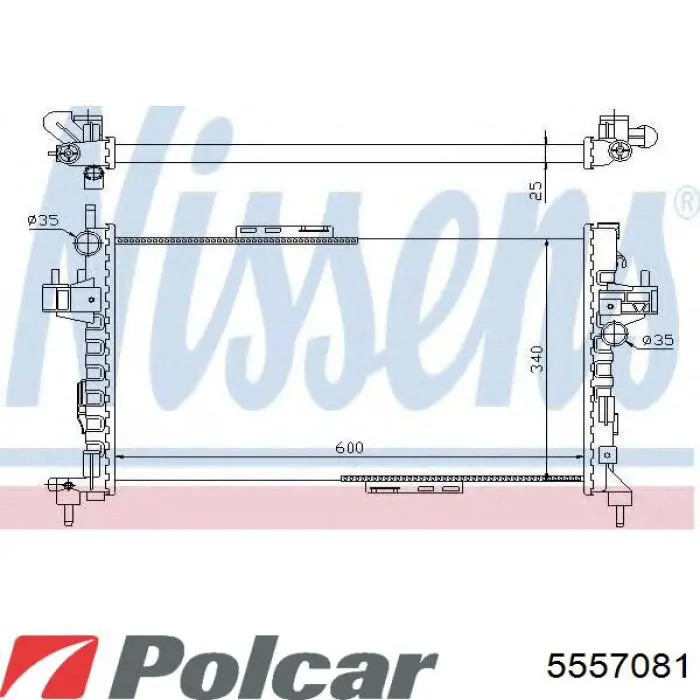 555708-1 Polcar radiador refrigeración del motor