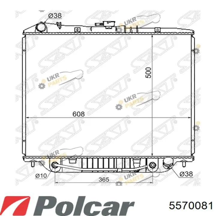 557008-1 Polcar radiador refrigeración del motor