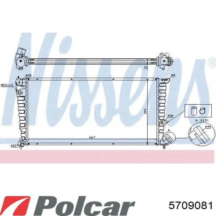 5709081 Polcar radiador refrigeración del motor