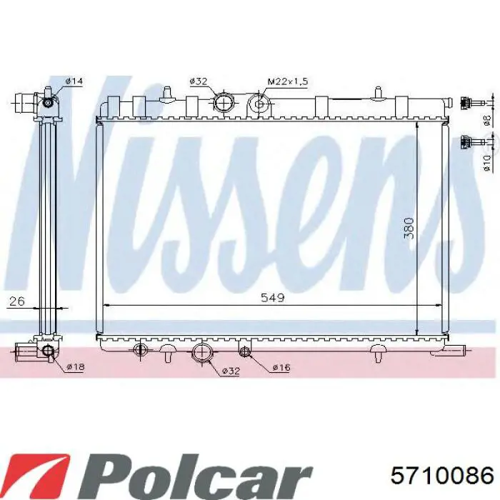 5710086 Polcar radiador