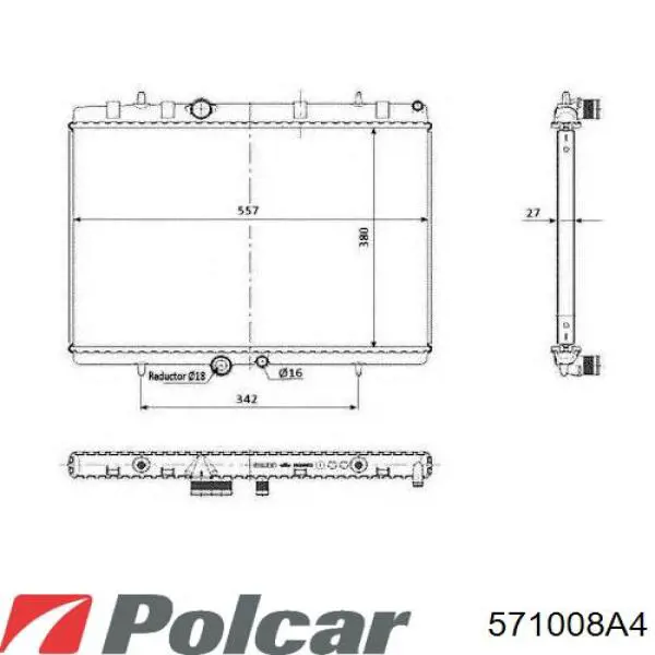 571008A4 Polcar radiador refrigeración del motor