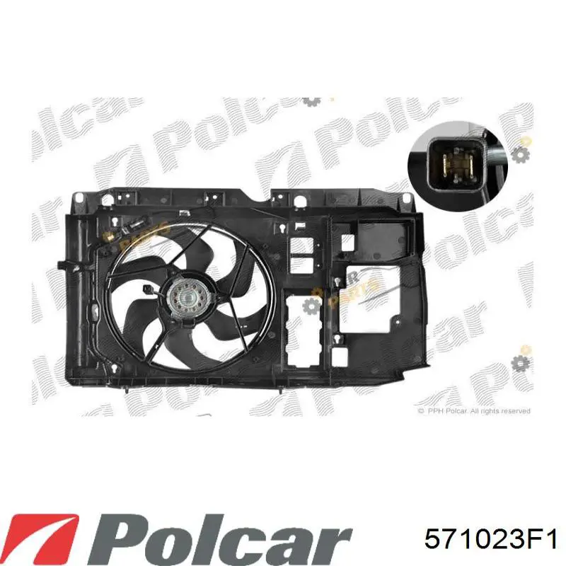 571023F1 Polcar Ventilador eléctrico de refrigeración completo izquierdo (motor y hélice)