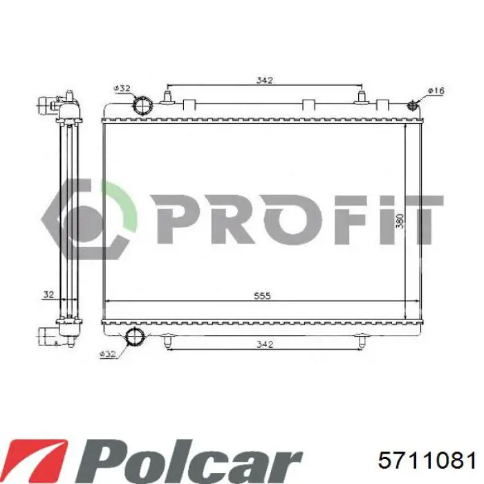 571108-1 Polcar radiador refrigeración del motor