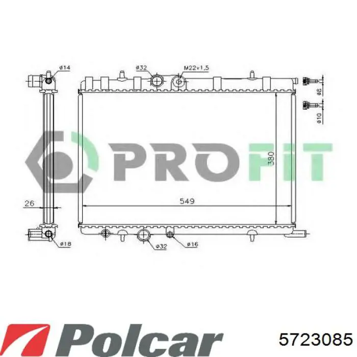 1330Y3 Peugeot/Citroen radiador refrigeración del motor