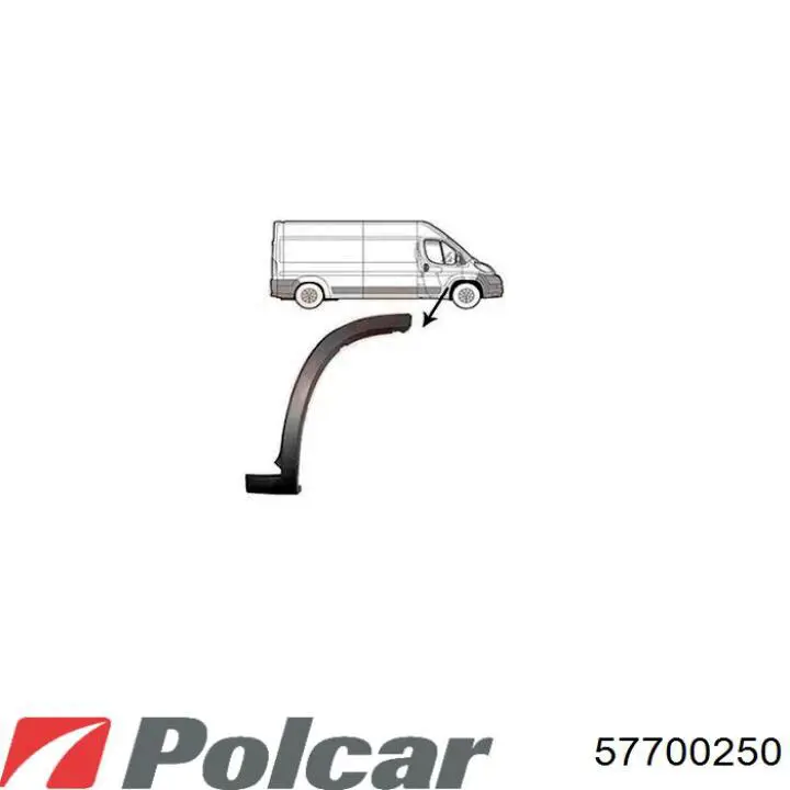 Extensión de la aleta delantera derecha 1307938070 Peugeot/Citroen