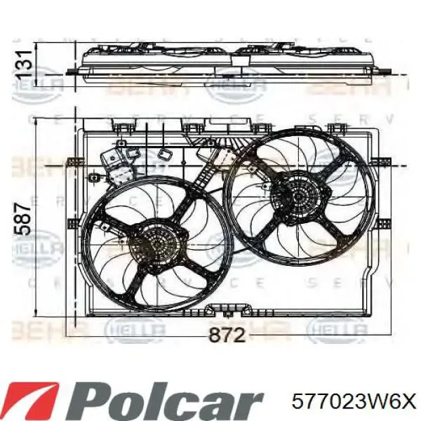 00001250J3 Peugeot/Citroen ventilador (rodete +motor refrigeración del motor con electromotor completo)