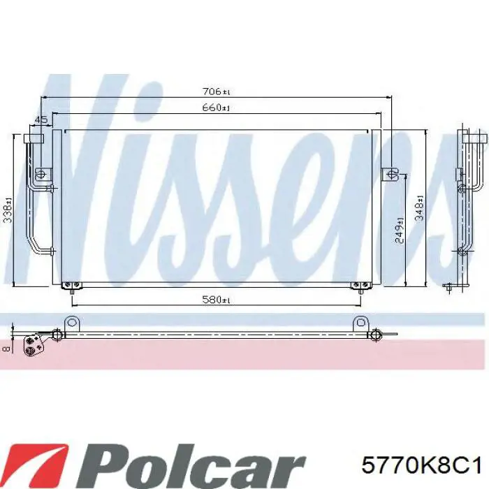 5770K8C1 Polcar condensador aire acondicionado