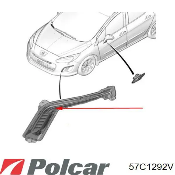 57C1292V Polcar faro antiniebla izquierdo