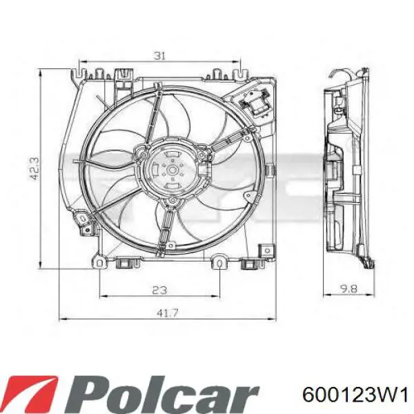 7701068310 Renault (RVI) ventilador (rodete +motor refrigeración del motor con electromotor completo)