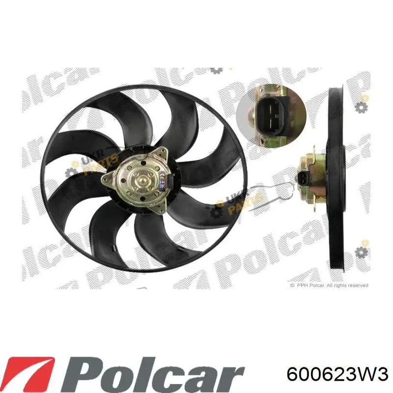 600623W3 Polcar ventilador (rodete +motor refrigeración del motor con electromotor completo)