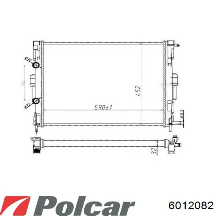 601208-2 Polcar radiador refrigeración del motor