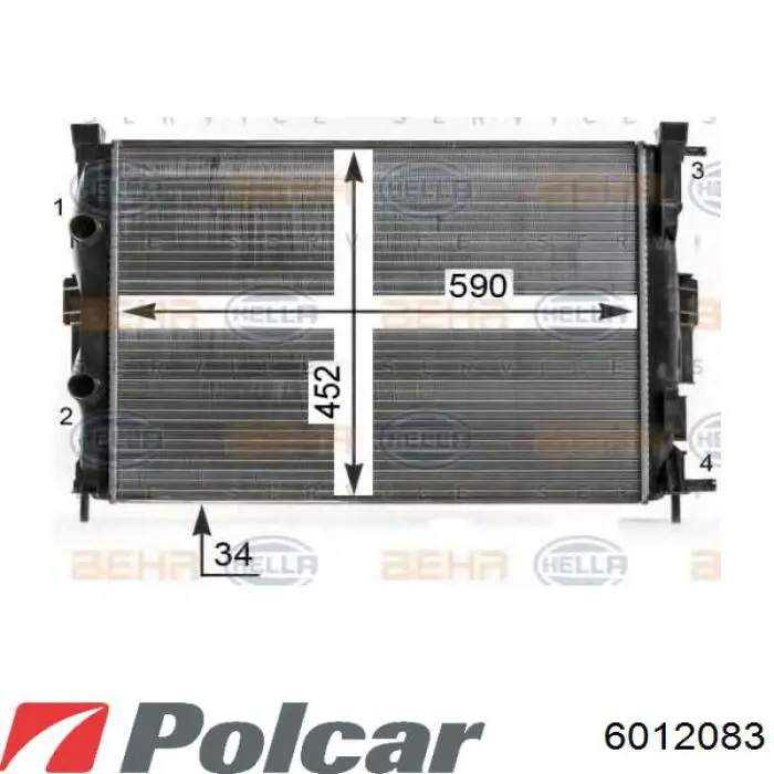 6012083 Polcar radiador