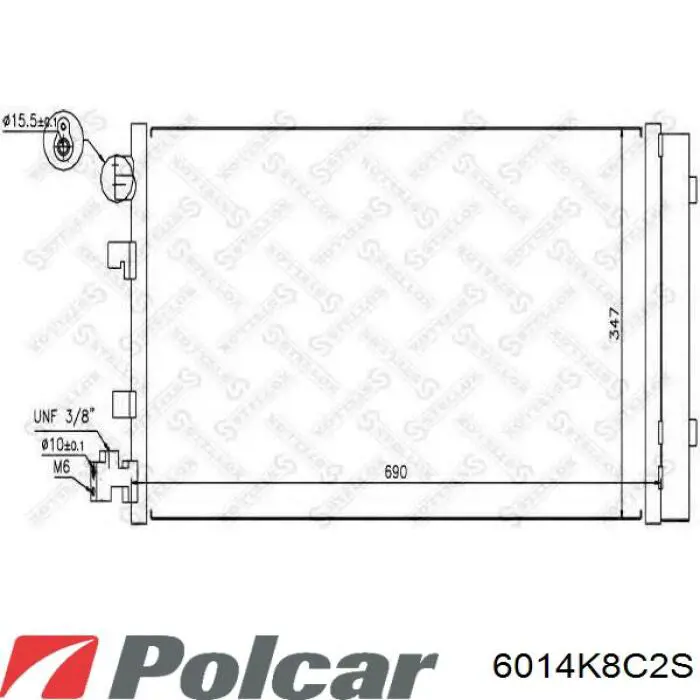 Condensador aire acondicionado 6014K8C2S Polcar