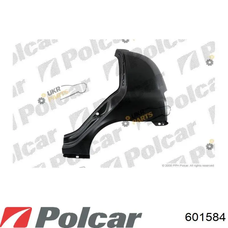 601584 Polcar guardabarros trasero derecho