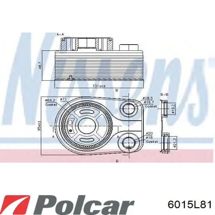 Radiador de aceite debajo del filtro 8200267937 Nissan/Infiniti