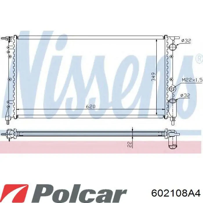 602108A4 Polcar radiador refrigeración del motor