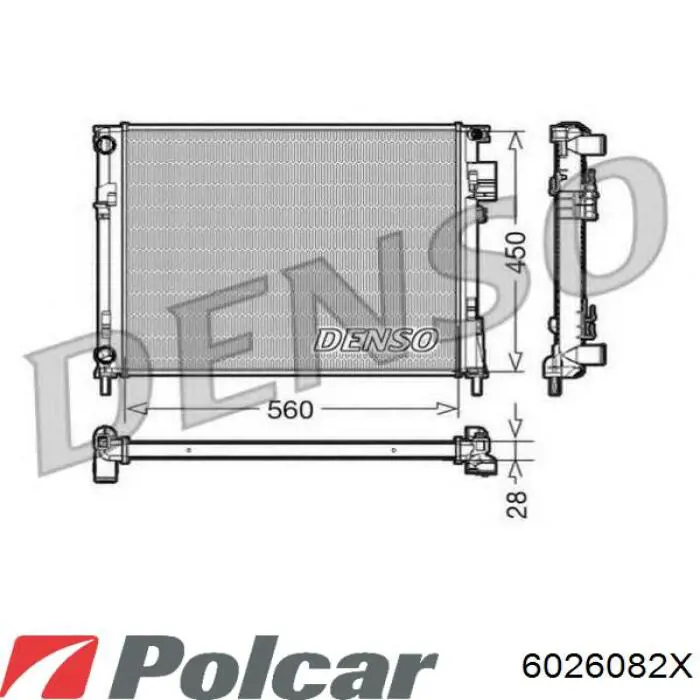 6026082X Polcar radiador refrigeración del motor