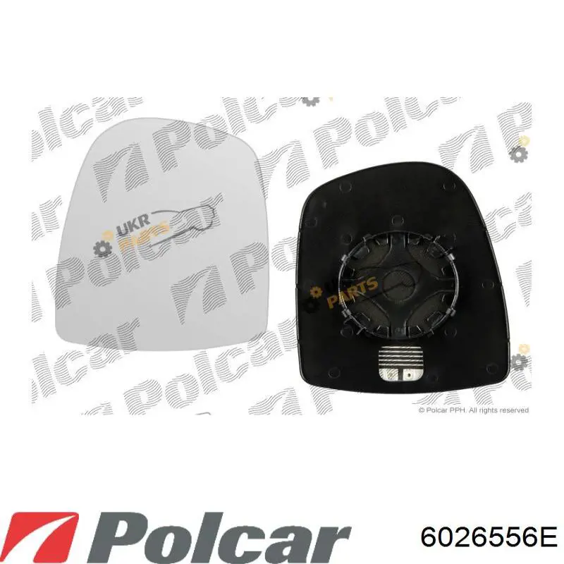 6026556E Polcar Cristal de espejo retrovisor derecho