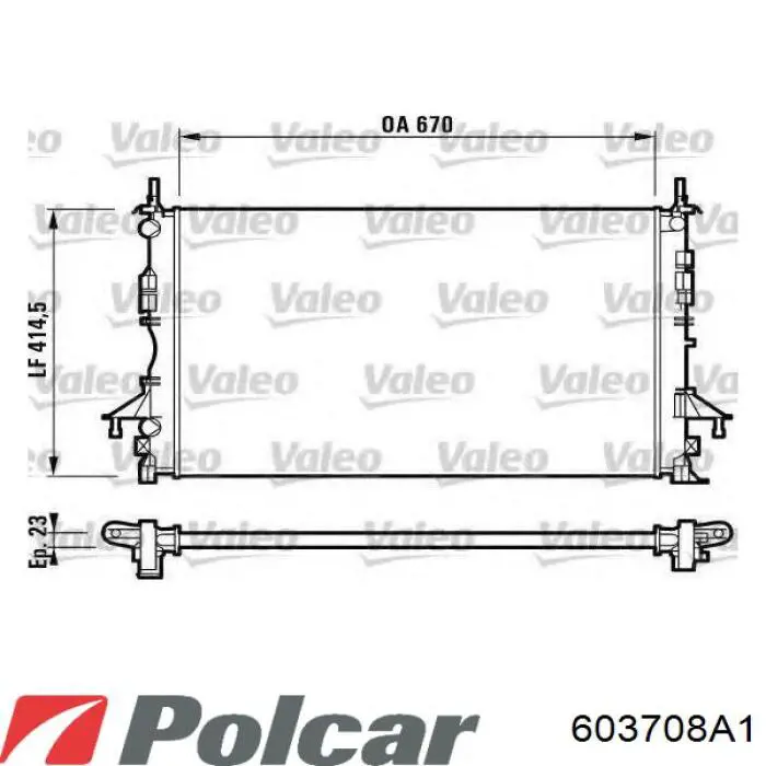 Água radiador Polcar 603708A1 precio, desde 65,09 EUR